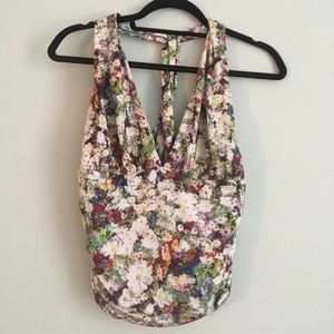 Guess Summer Floral Halter Top Size XL